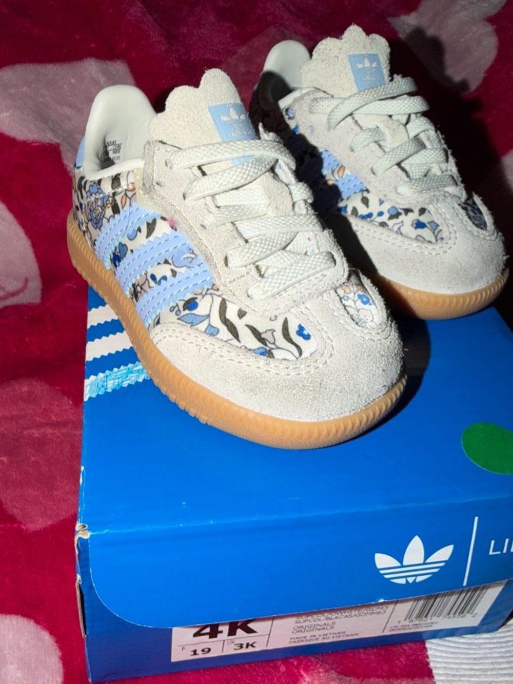 liberty Kids Sneakers in Light Blue, Cream, and Gum